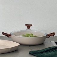 【Sambonet】RockNRose不沾鍋雙耳平底深鍋28cm-附蓋-玫瑰粉