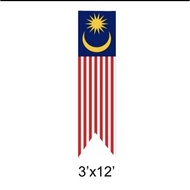 Malaysia Flag 3ft x 12ft, Bendera Malaysia 3ft x 12ft, Polymesh