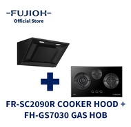 FUJIOH FR-SC2090R Inclined Cooker Hood (Recycling) and FH-GS7030 Gas Hob with 3 Burners (Double Inner Flame)