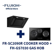 FUJIOH FR-SC2090R Inclined Cooker Hood (Recycling) and FH-GS7030 Gas Hob with 3 Burners (Double Inne