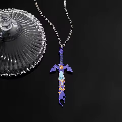Tears of the Kingdom Decayed Sword of the Master Necklace Fashion Game Themed Weaponry Pendant for F