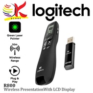 LOGITECH R800 LASER PRESENTER POINTER GREEN 2.4GHZ WITH LCD DISPLAY FOR TIME TRACKING / UP TO 30M RA