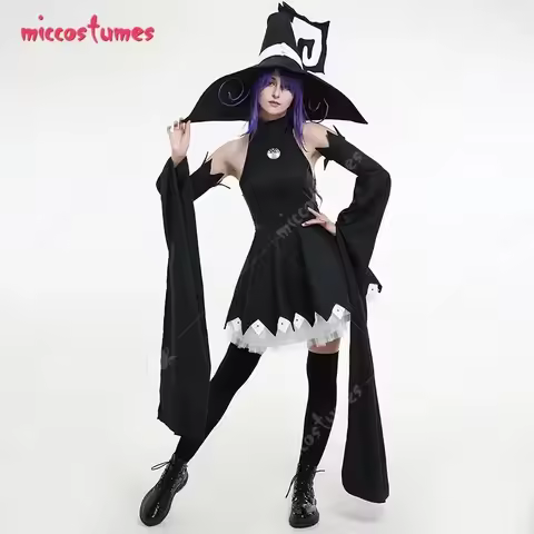 Miccostumes Women's Black Blair Cosplay Costume with and Oversleeves Hat Socks Petticoat Necklace