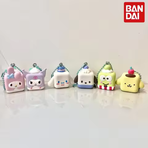 Bandai Authentic Characters Gashapon Square Dessert Cake Swing Keychain Pom Pom Purin Pochacco Kerop