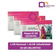 Voucher Tri Happy 52 Gb Unlimited