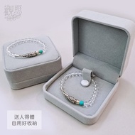 Ruyu Deshui Shape White Crystal Blue Turquoise Bracelet EJ749