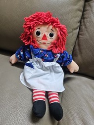 Annabelle // Raggedy Ann Doll Red Yarn Hair Blue Floral Dress 公仔