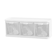 Simple Seasoning Box Home Kitchen Transparent Color Seasoning Box Comes with Spoon to Stack Seasonin