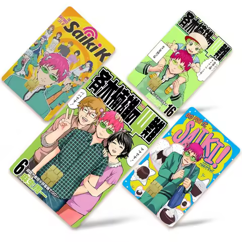 Saiki K Japanese Anime 2024 Anime Cartoon Skin Stickers Film Tape Case For Big Credit Debit Card Fro