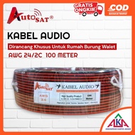 AUTOSAT Audio Cable AWG24/2C Tweeter Speaker Swallow House 2 Core 100 Meters Anti-Rust
