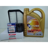 SUZUKI VITARA 16V OIL FILTER + AIR FILTER + KOYOMA 15W40 MINERAL ENGINE OIL