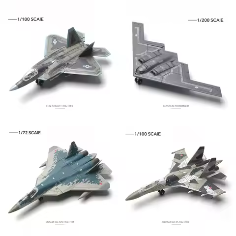 Modern Educational Toys B-2 F-14 F-22 F-35 Ah-64 Su-35 Su-57 T-14 Ec-665 Model Toys Airplane For Chi