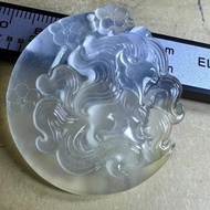 Exquisite Xiuyu High Ice Seed Nine-Tailed Fox Pendant, Smart and Clear Xiaofeng Nine, Size: 37.8-36.