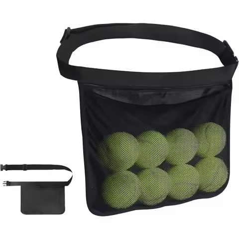 Tennis Ball Waist Bag,Mesh Waist Hip Ball Pouch Holder,Tennis Balls Accessory