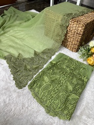 Kain Lembaran Kebaya Sifon Bordir Bahan Super Lembut dan Halus Bahan Bali Murah