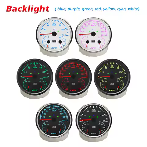 Rhaxel 110mm 3 in 1 Multifunction 0-120K 0-200K 0-120M 0-200M GPS Speedometer with Fuel Level 8-16V 
