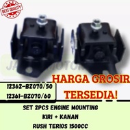 SET 2PCS ENGINE MOUNTING LEFT + RIGHT RUSH KONDE TERIOS 1500CC 12362-BZ070/50 12361-BZ070/60 (3 MONT