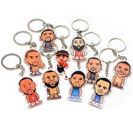 Nba Basketball Star Keychain Irving Curry James Acrylic Cartoon Star Jersey Bag Pendant