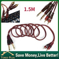 1.5M Kabel Dual Jack Akai 6.5 To 2 RCA Kabel Jack 2 RCA To 2 Akai Mono