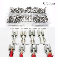 DJ622-D6.3B /A/B/C/D 0.5-4mm2  Female Crimp Brass Wire Terminal Tin Copper Car Speaker Electrical te