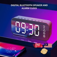 Mirror LED Design Digital Alarm Clock with Bluetooth Wireless Speaker Portable Music Radio Player Jam Digital LED