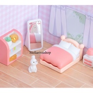 Pink bedroom interior model for dollhouse miniature decoration, stellariva