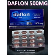 Daflon 500mg (Strip/Box) Hemorrhoids Piles Varicose Vein (Ubat Buasir) Sakit Urat Acute Original 痔疮
