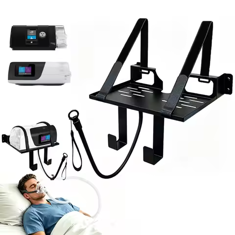 CPAP Wall Mount Shelf, Compatible with ResMed AirSense 11, Adjustable Angle Hose Holder & Mask Hook,