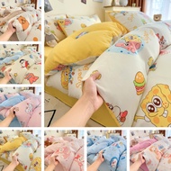 In Stock 4in1 Cartoon Style SpongeBob/Capybara Print Flat Sheet Set For Kids  Soft Breathable Fitted