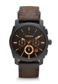 Fossil Machine Dark Brown Leather Watch FS4656