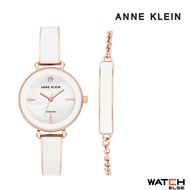ANNE KLEIN AK/3620WTST Swarovski Crystal Accented Box Set นาฬิกาข้อมือผู้หญิง ประดับคริสตัล Swarovsk สีโรสโกลด์ขาว