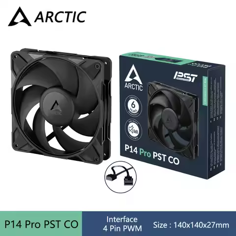ARCTIC P14 Pro PST CO 140mm Computer Case Fan,12V 4Pin PWM/Fan Speed 400-2500 RPM/Dual Ball Bearing/