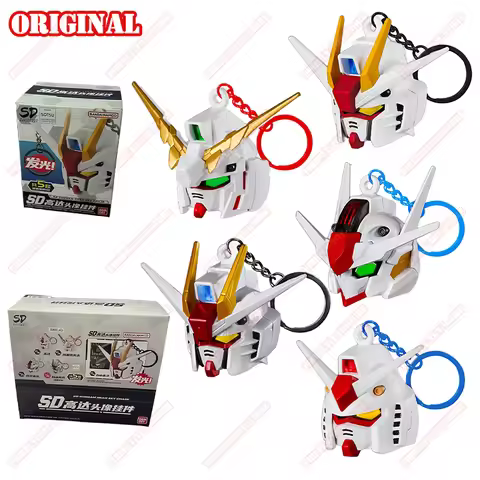 BANDAI Original GUNDAM Animation Peripheral Toys SD Gundam Head Keychain Boxed Gacha Anime Action Mo