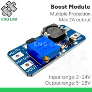 ENGLAB MT3608 2A DC-DC Step Up Converter Boost Module Adjustable Step Up Voltage Regulator Board Voltage 2-24V to 5V-28V Output Voltage