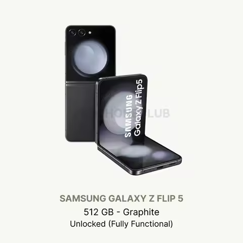 Samsung Galaxy Z Flip 5G - 512 GB - Unlocked - Fully Functional - Graphite - LCD Black Spot