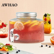 AWHAO Glass Drink Dispenser Beverage Dispenser for Household Wedding Barbecue