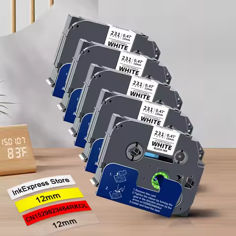 5PK 6/9/12mm Label Tape tzc231 Replace Brother TZe Tape tze231 tze131 tze631 tze221 tze211 for Broth