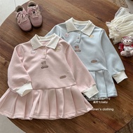 Seven Little Seven Girls Dress Autumn Western Style Baby Girl Princess Dress Preppy Style Children P