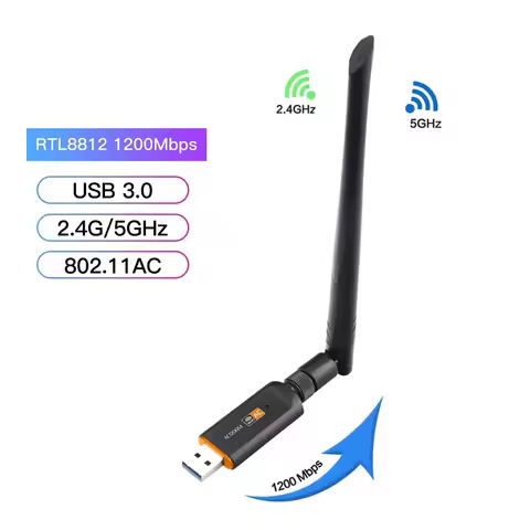 Wifi Adapter Dual Band 2.4GHz 5GHz Wifi Usb 1200Mbps Wireless wifi Dongle with 5dB Antenna PC Comput