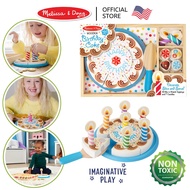 (ของแท้ USA) ของเล่นเค้ก ของเล่นทำอาหาร Wooden Birthday Cake & Party Cake Melissa & Doug แต่งหน้าเค้