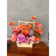 x8 Pine Wood Basket 3.2 6 X 8 High 14 With Flowers