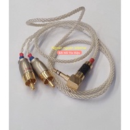 Signal wire 3.5 to 2 lotus flowers (av) quality silver plated core. 3.5mm 2 rca Audio Cable. 3.5mm A