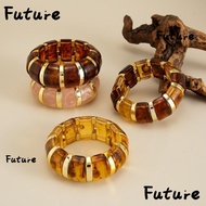 FUTURE Geometric Bracelet, Geometric Vintage Resin Amber Bracelet, Fashion Punk Elastic Stretchy Bra