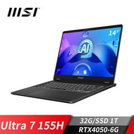 微星 MSI Prestige AI 14吋 商務筆電 (Ultra 7 155H/32G/1T SSD/RTX4050-6G/Win11) Prestige14 C1VEG-009TW