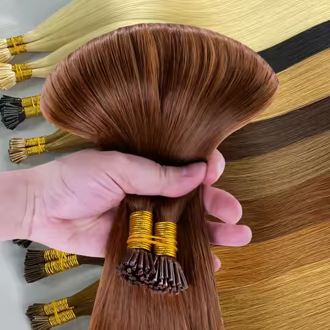 Straight Highlight Hair I Tip Hair Extensions Natural Real Virgin Human Hair Fusion Hair Original 99