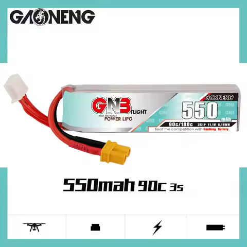 GAONENG GNB 3S 550mAh 90C/180C 11.1V LiPo Battery For Quadcopter Helicopter FPV Drone Parts Recharge