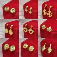US 10K GOLD EARRINGS 10K US FANCY GOLD HYPOALLERGENIC STUD EARRINGS(56-63)