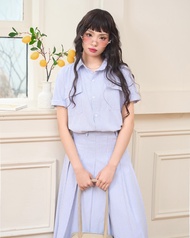 [Set Orin] Áo sơ mi tay cộc | Chân váy dài xếp li - ufo.thebasic