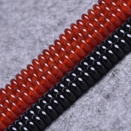 DIY Handmade Accessories Red Agate Plate Beads Semi-Finished Products Black Agate Spacer Spacer Bead