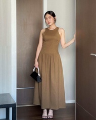 ray.officialstore - Amara Khaki - Dropped waist maxi dress